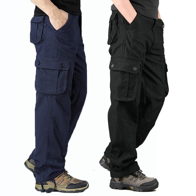 Combo 02 Quần Kaki Nam Lưng Chun Phối Túi Thời Trang Zenkonam 2MEN QUAN 049 (đen + xanh navy)