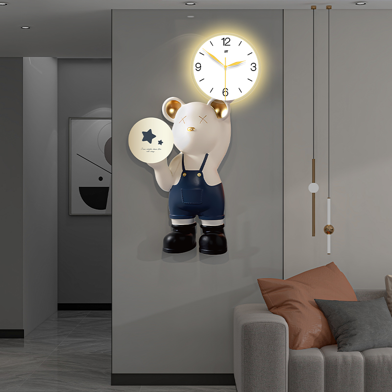 Đồng hồ treo tường kim trôi CÓ ĐÈN phong cách Bắc Âu hiện đại decor phòng khách MOD Decor mã 22142