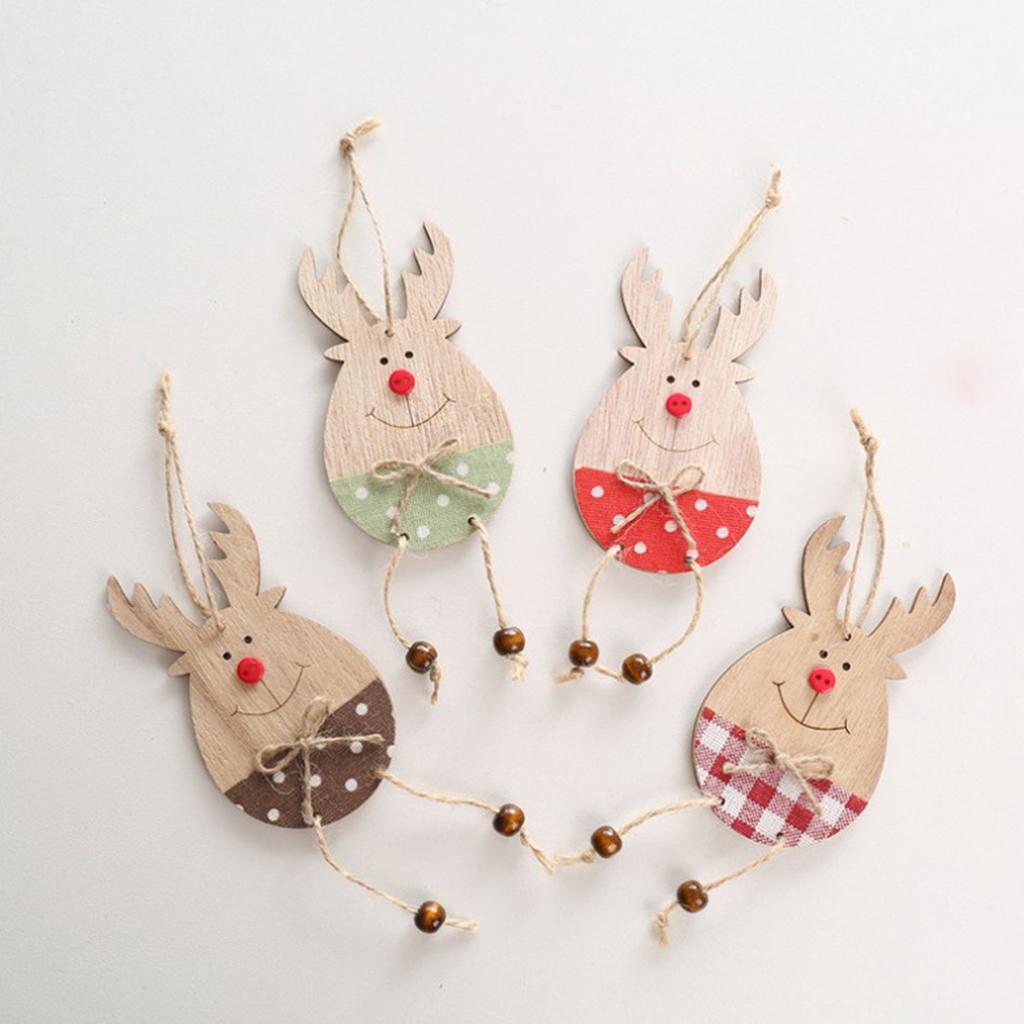 Christmas Moose Wood Pendant Christmas Tree Decoration