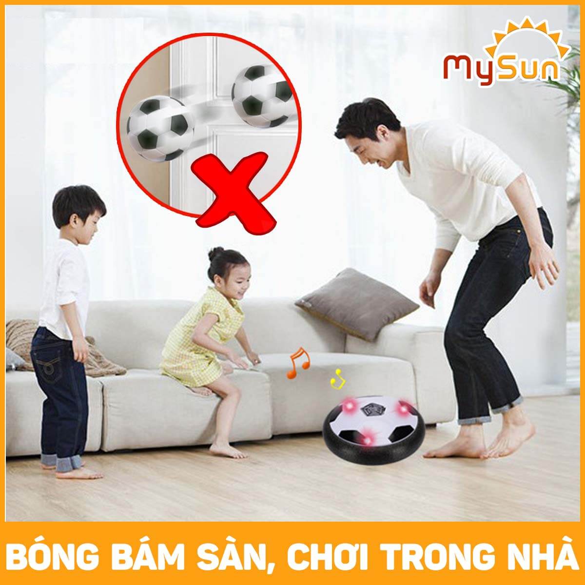 Bộ quả bóng đá trẻ em đồ chơi cho bé vận động thể thao trong nhà giá rẻ MySun tặng PIN