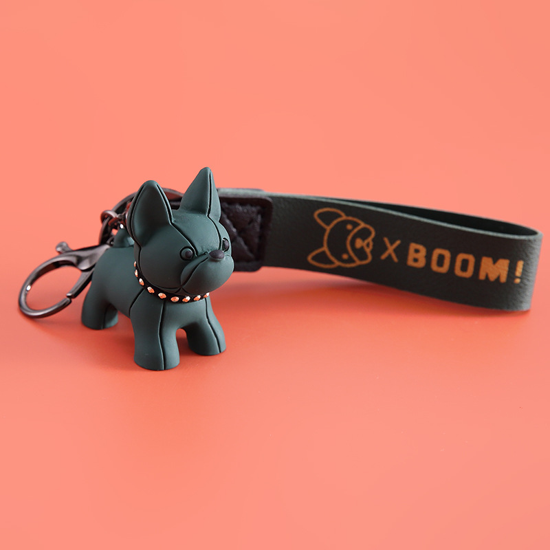 Móc khóa hình chú chó bulldog dễ thương, móc chìa khoá keychain hình cún
