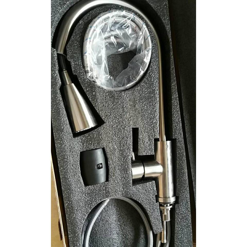 VÒI RỬA CHÉN NÓNG LẠNH DÂY RÚT INOX 304 CAO CẤP TẶNG GIÂY CẤP NƯỚC
