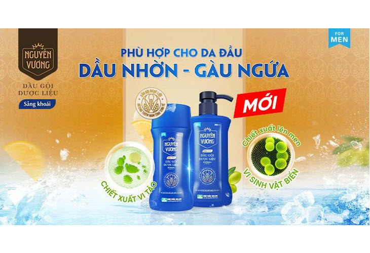 Dầu Gội Dược Liệu Nguyên Vương Sảng Khoái dành cho nam - Phù hợp cho da đầu dầu nhờn, gàu ngứa