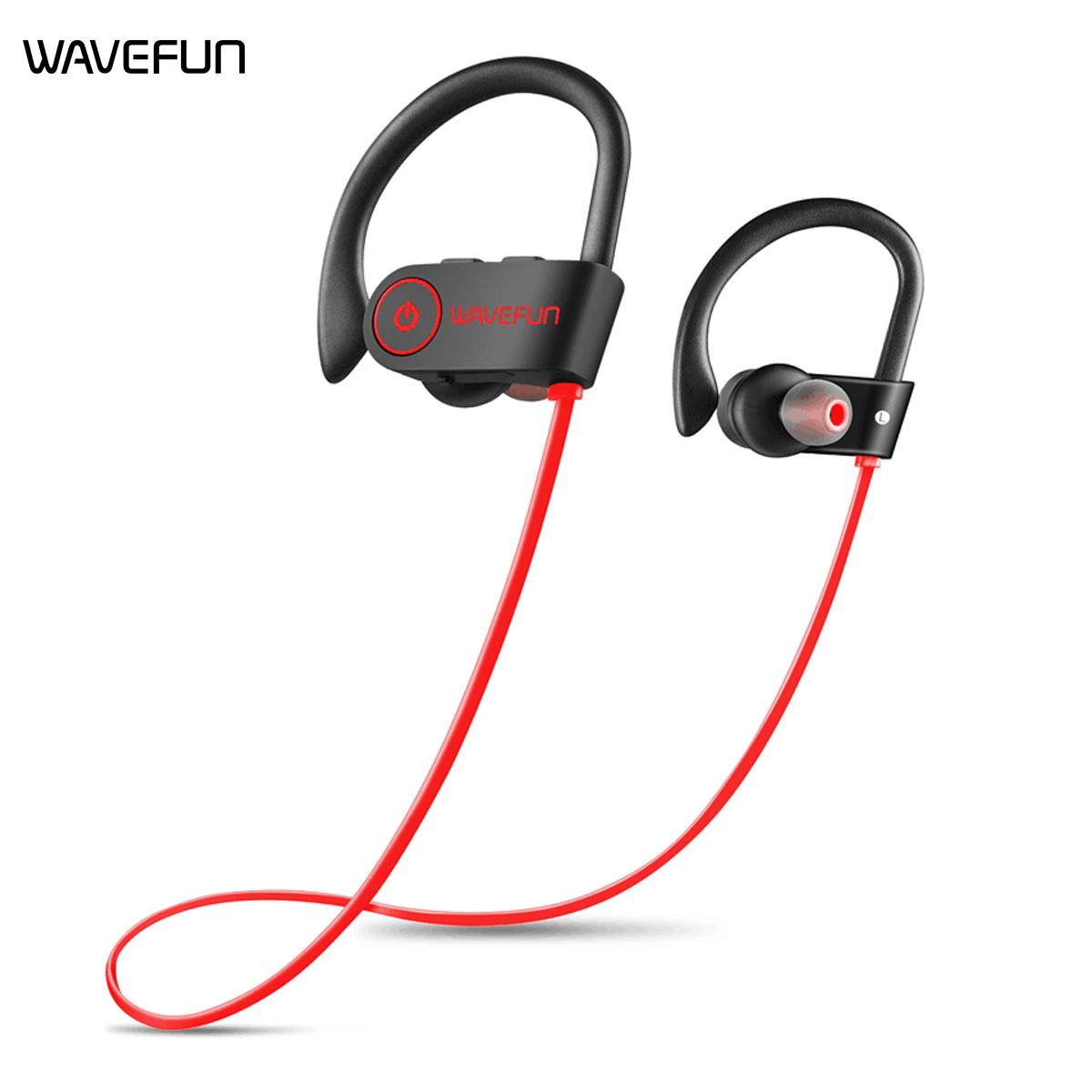 Tai nghe Bluetooth Wavefun XBuds Tai nghe không dây có móc tai IPX7 Chống nước Tai nghe thể thao Super Bass Chế độ chơi game Âm nhạc Màu sắc: Đen