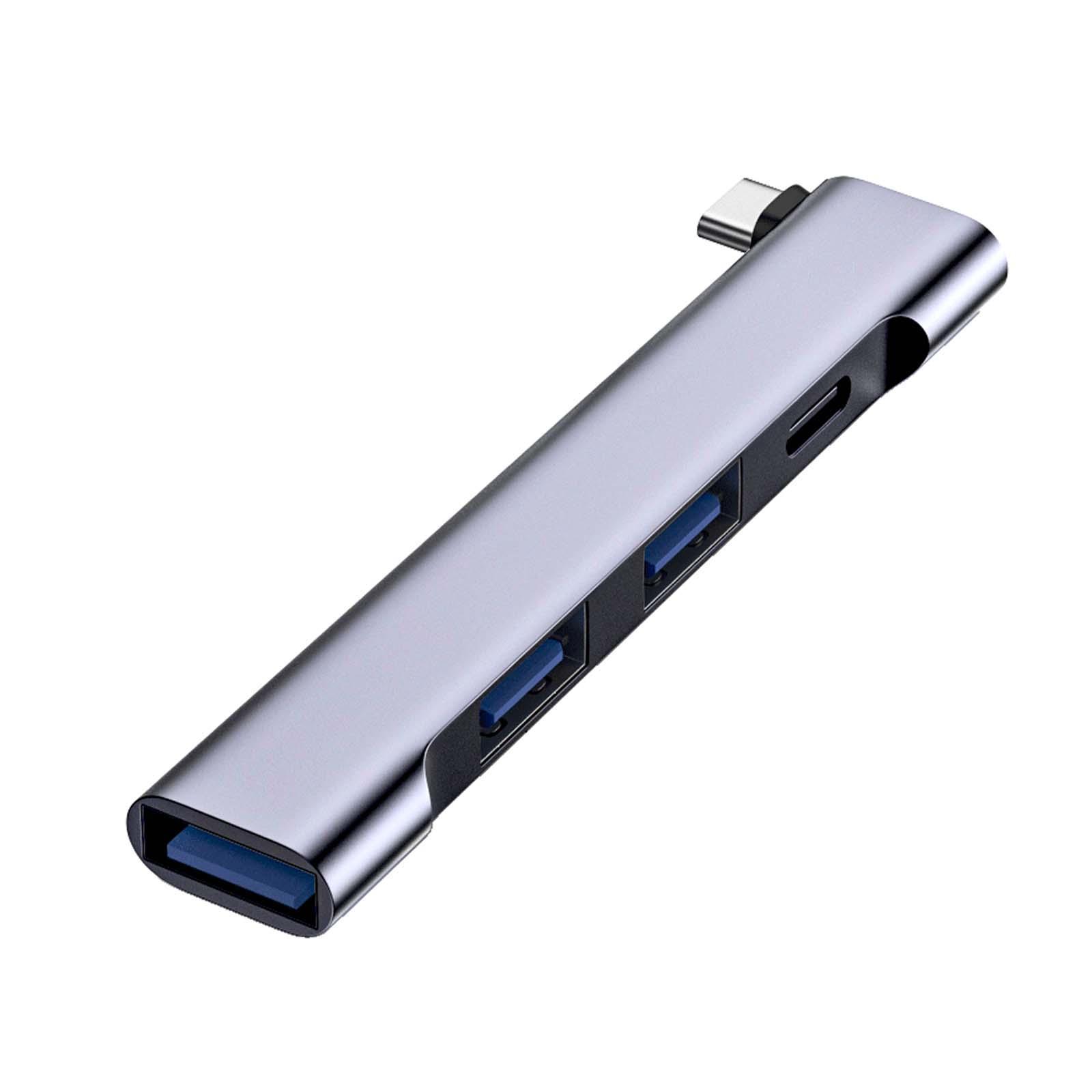 4 Ports USB C Hub Docking Station Portable Travel for Laptop Keyboard PC