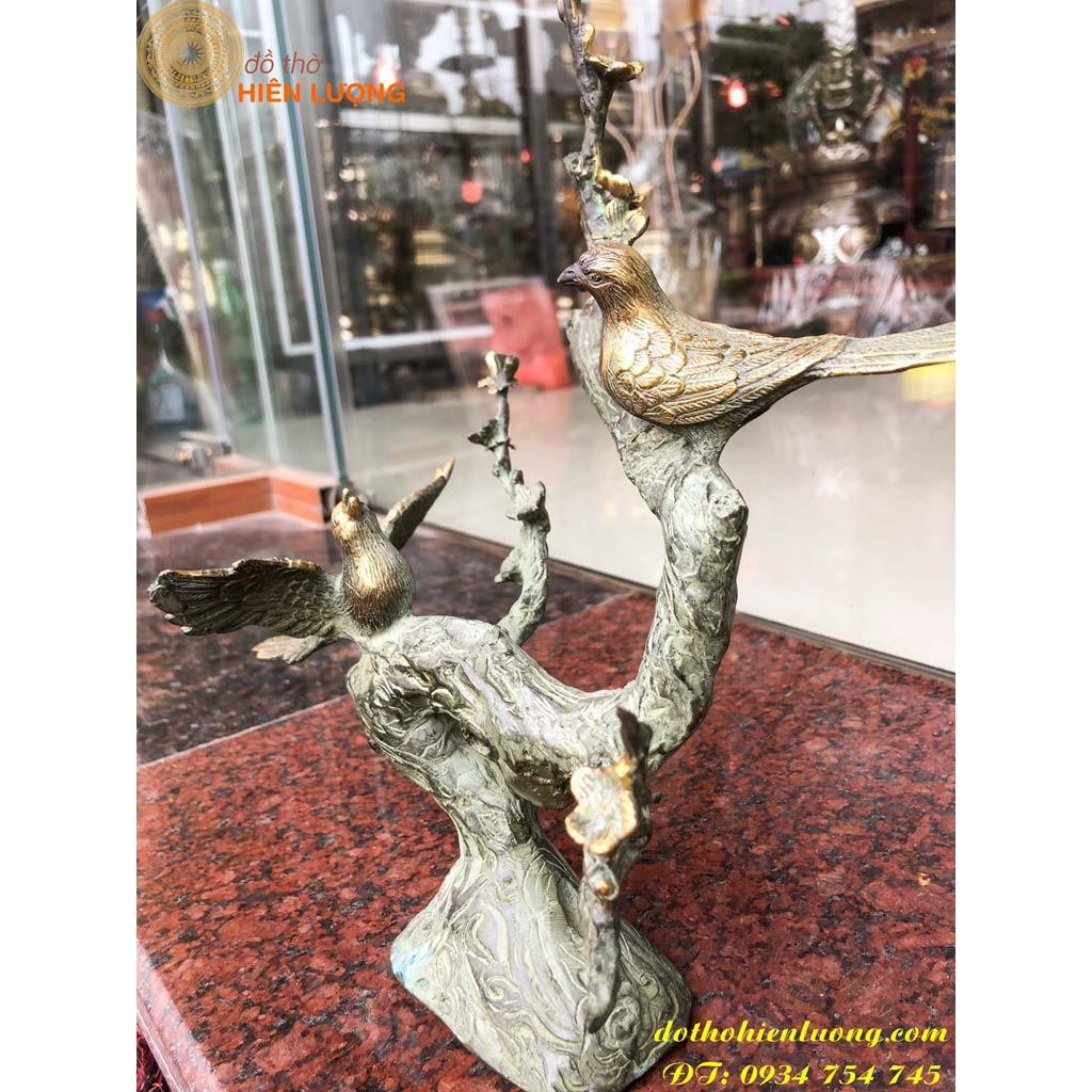 Chim Uyên Ương Phong Thủy Bằng Đồng Cao 30cm