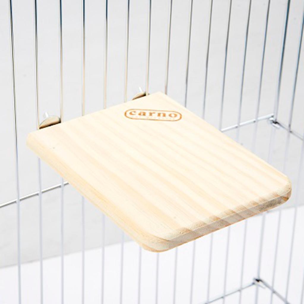 Pet Bird Parrot Hamster Wooden Perch Stand Platform Cage Mounted Hanging Toy