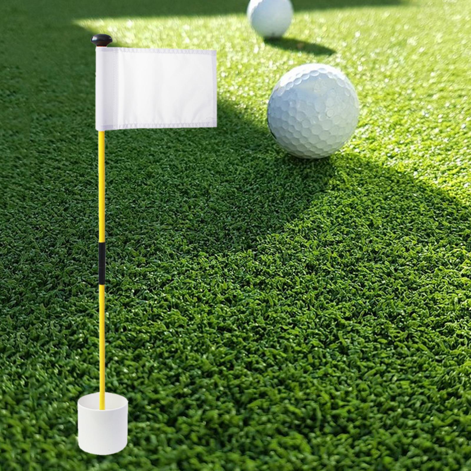 Portable 2-Section Golf Flagsticks Set Golf Practice Hole Cup Folding Putting Green Flagstick Flag Golf Pin Flags