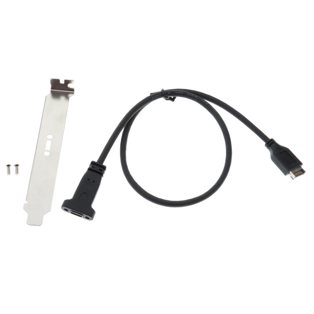 USB 3.1 Motherboard to USB-.1 Type C 2 Port External Bracket Panel