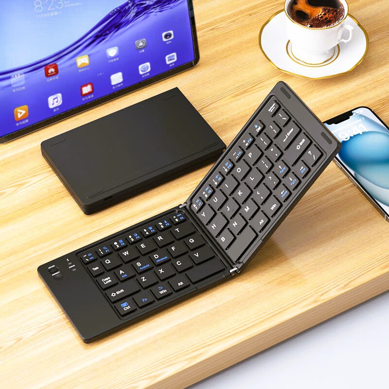 Bàn phím Bluetooth rời gấp gọn tương thích với Windows, Mac, iOS và Android kết nối điện thoại, laptop, máy tính bảng - Hàng chính hãng
