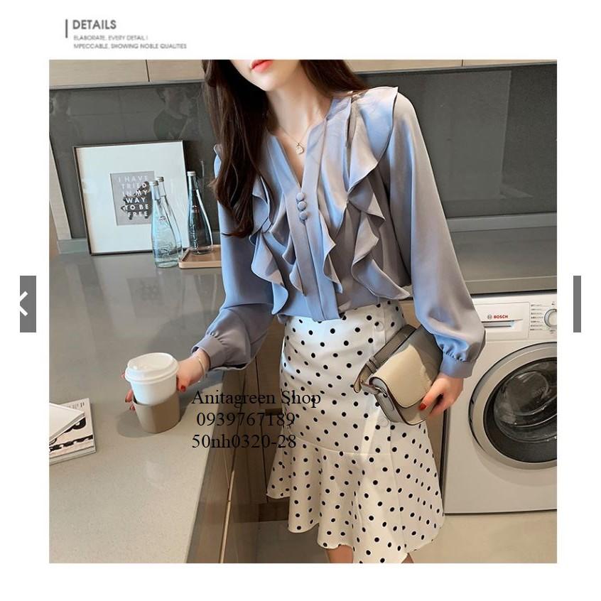 50nh0320-SƠ MI VIỀN BÈO TIỂU THƯ s-6xl