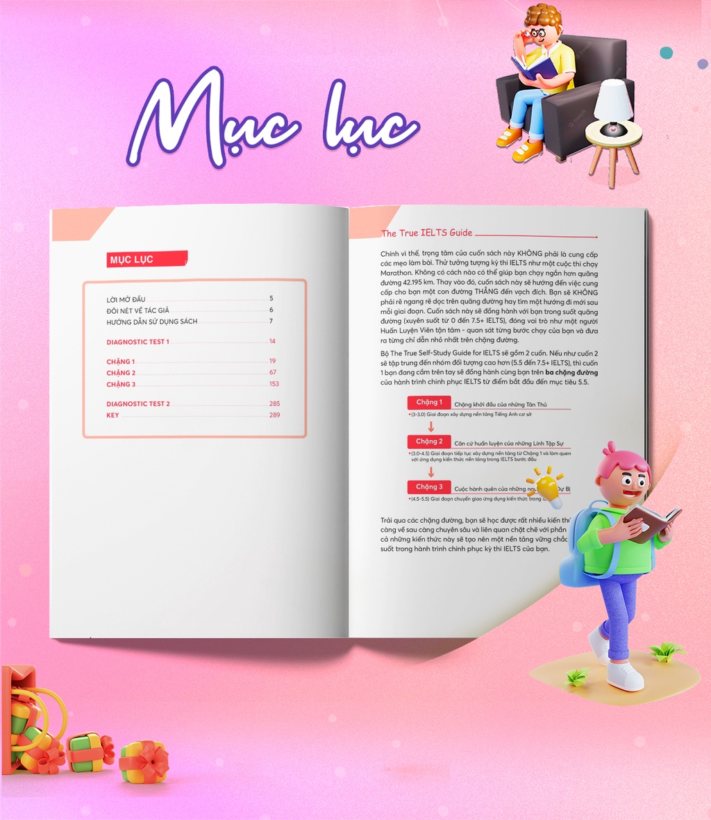 Sách The True Ielts Guide - Cẩm nang hướng dẫn tự học IELTS chuẩn cho người mới bắt đầu - Tặng tài khoản học tập