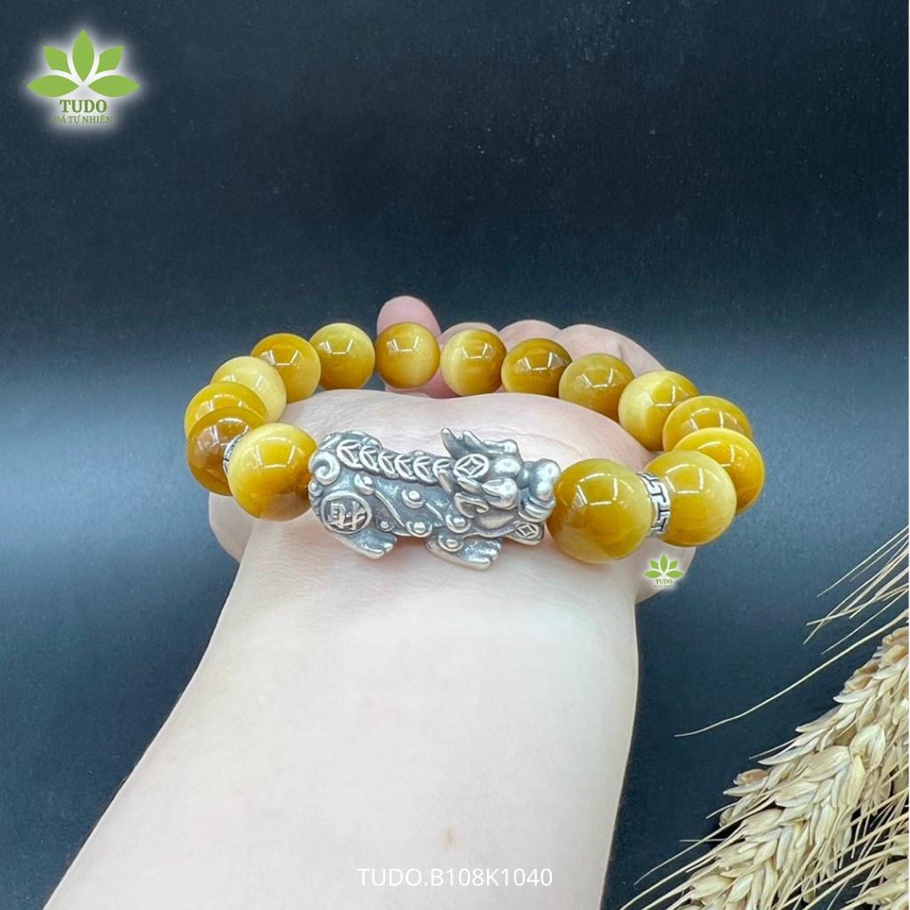 Vòng Tay Nam Nữ Đẹp - Vòng Phong Thủy Mệnh Kim Thổ TUDO B108K1040 VCBMHVT Mix Tỳ Tài Lộc