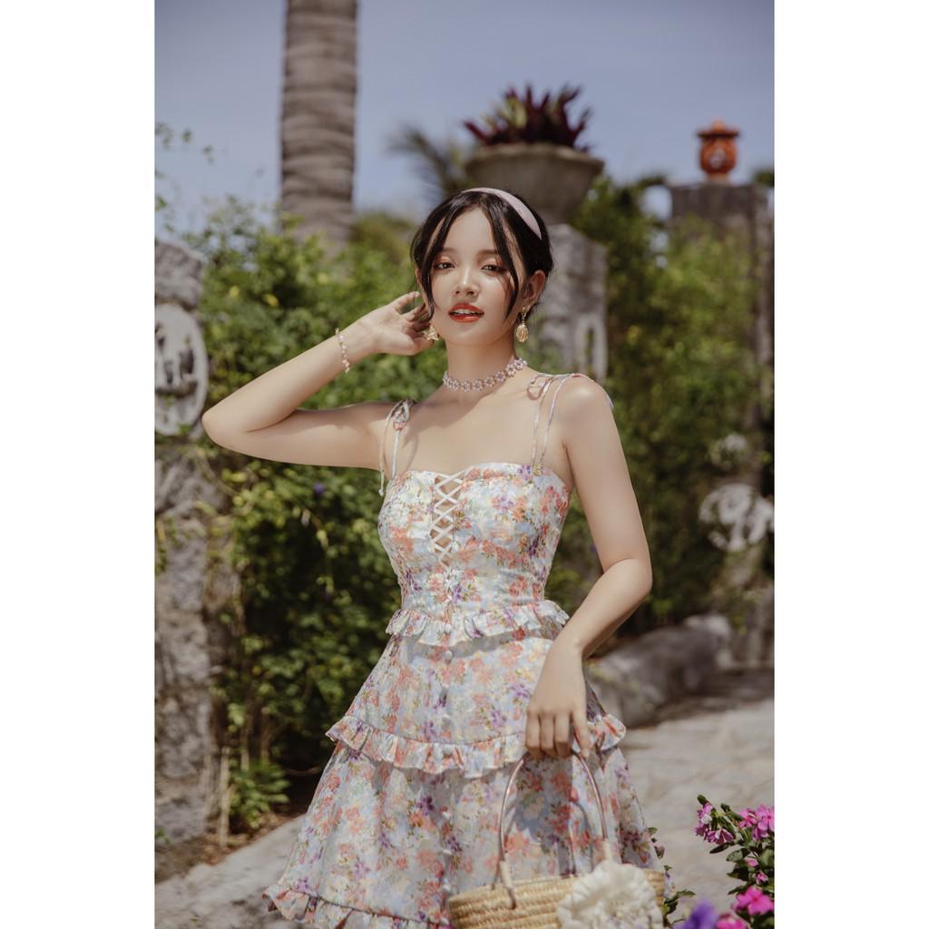 Hoachoem - Đầm hai dây mùa hè - Đầm xẻ ngực đan dây - Chloe Mini Dress
