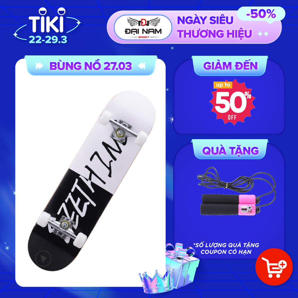 Ván Trượt Đạt Chuẩn Thi Đấu Mặt Nhám Bánh Cao Su 80cm Chính Hãng Đại Nam Sport