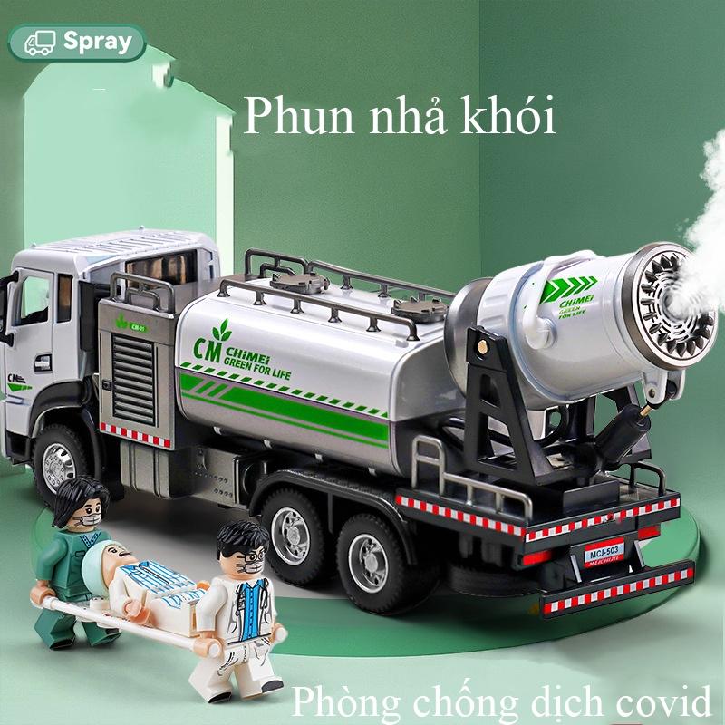 Đồ chơi xe ô tô phòng chống dịch bệnh, khử khuẩn bảo vệ môi trường phun được nước có nhạc và đèn