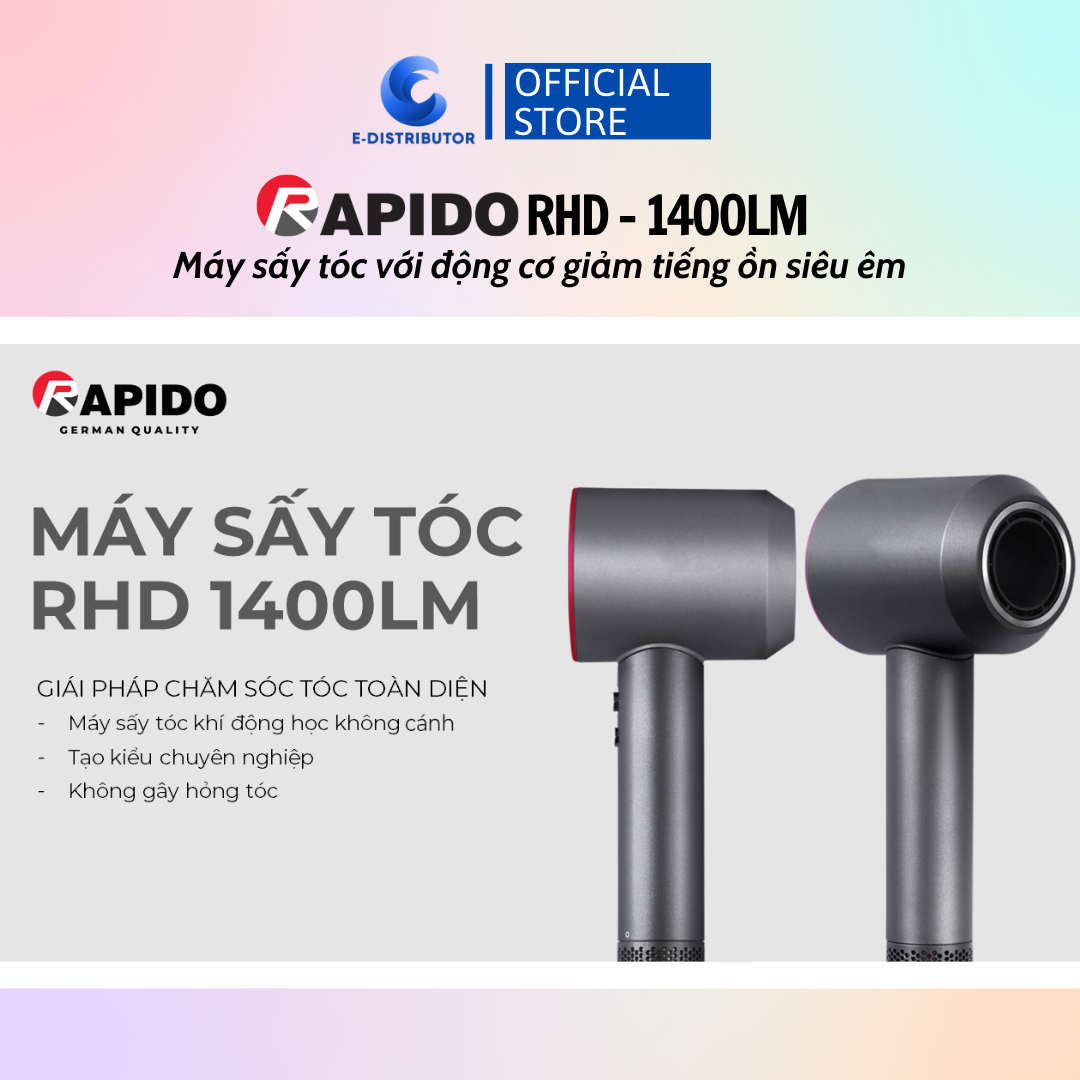 Máy sấy tóc Rapido RHD – 1400LM - Hàng chính hãng - Bảo Hành 12 Tháng