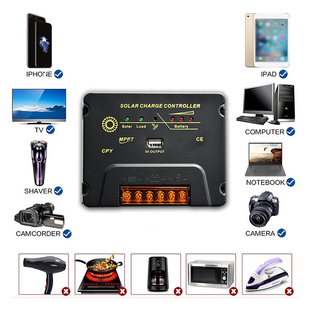 20A Solar Controller Solar Panel Battery Regulator 12Volt/24Volt Automatic Identification Solar Recharger Controller