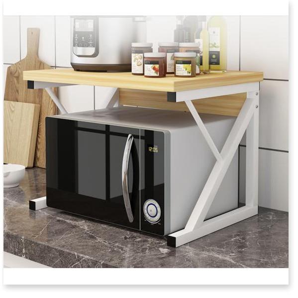 Kệ bếp lò vi sóng 2F Japan Kitchen Gỗ Nâu Đen