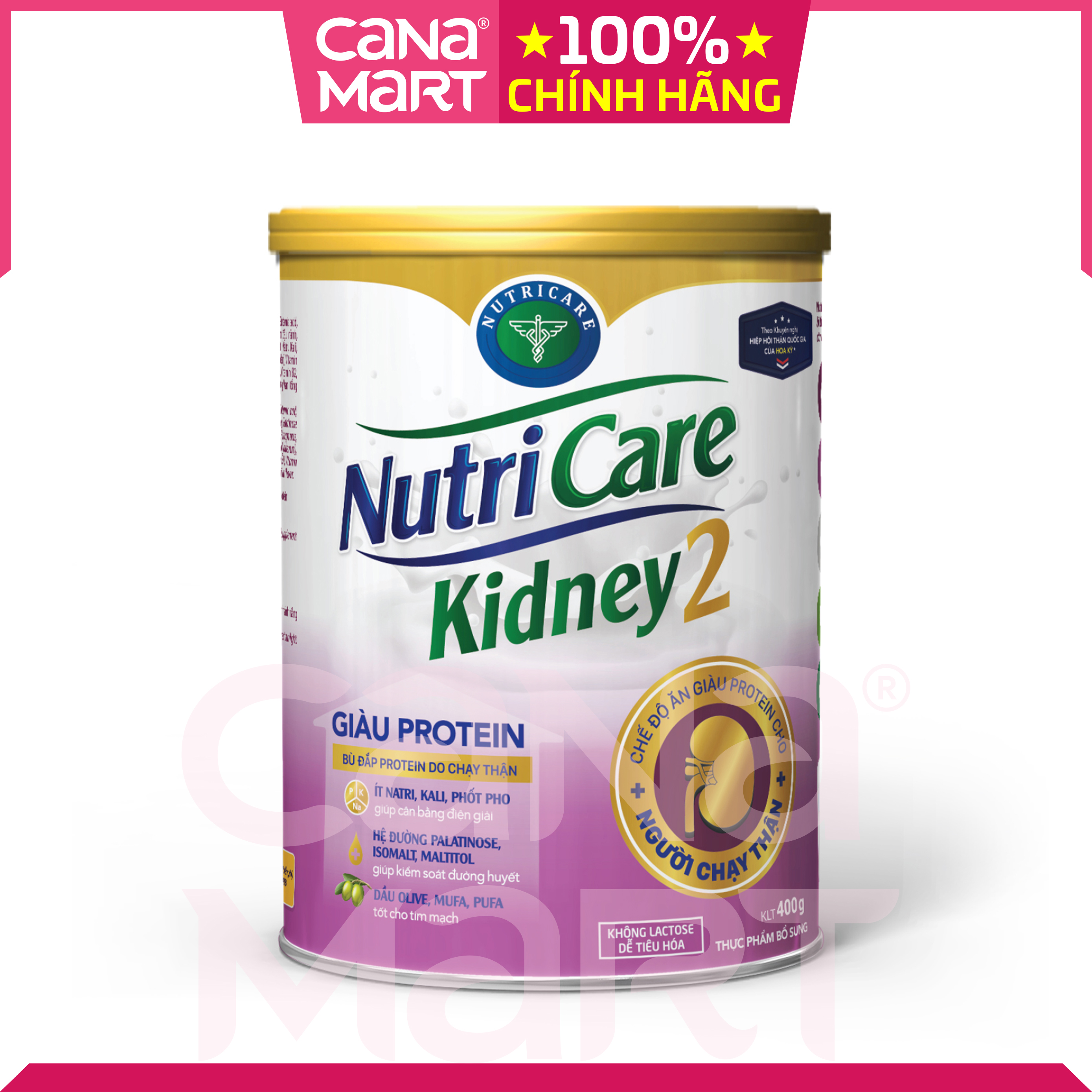 Sữa bột cho người chạy thận Nutricare Kidney 2 giảm protein & giúp cân bằng điện giải, kiểm soát đường huyết (900g)