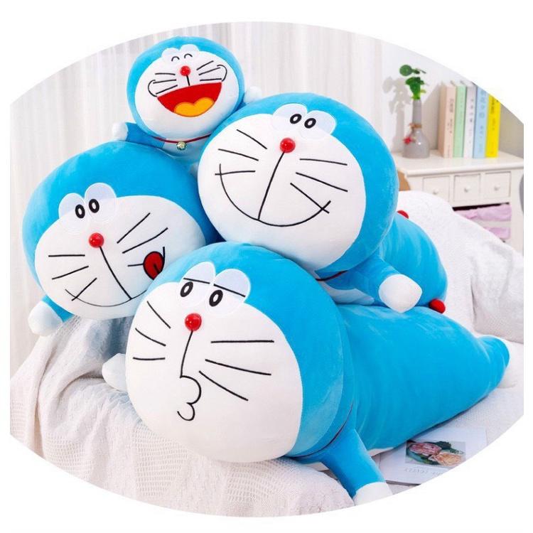 Gấu bông to thú nhồi bông gối ôm hình thú doraemon mặt biểu cảm