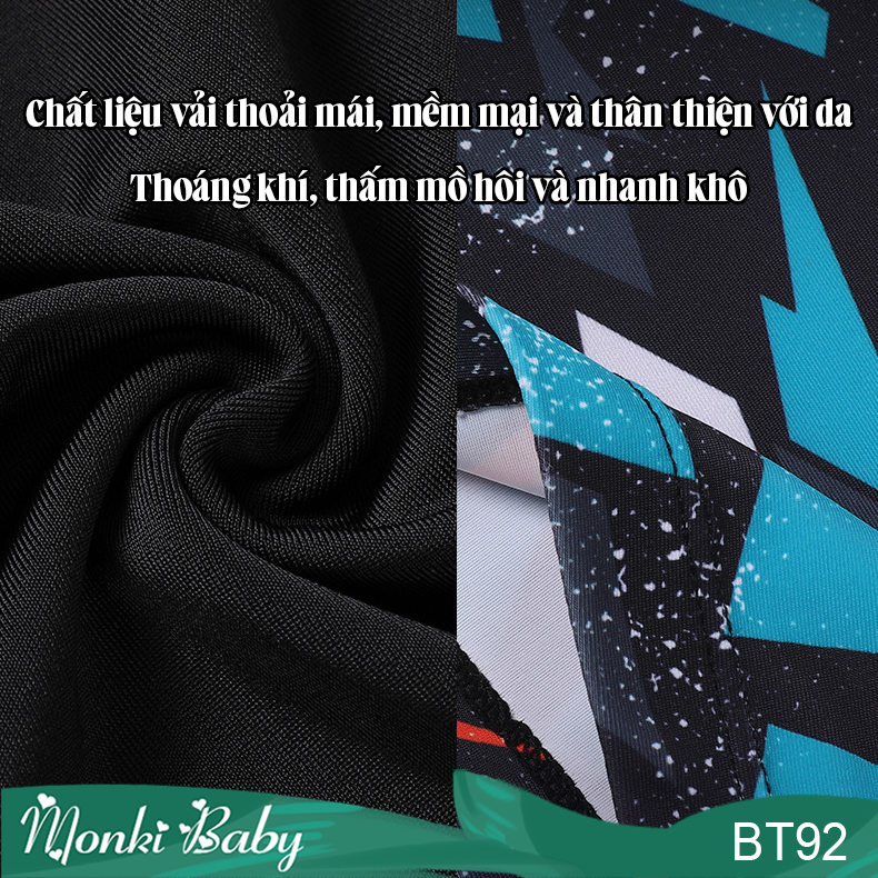 Bộ bơi bé trai size đại, cỡ lớn, big size cho phom người mập béo, cỡ size từ 35-85kg, dáng tay ngắn quần đùi &amp; dài tay quần lửng, mẫu mới thời trang, nam tính |  BT92