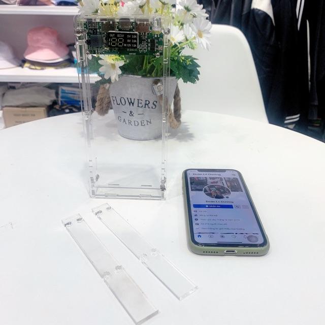 Box sạc dự phòng mica trong suốt kèm mạch (Không kèm pin)