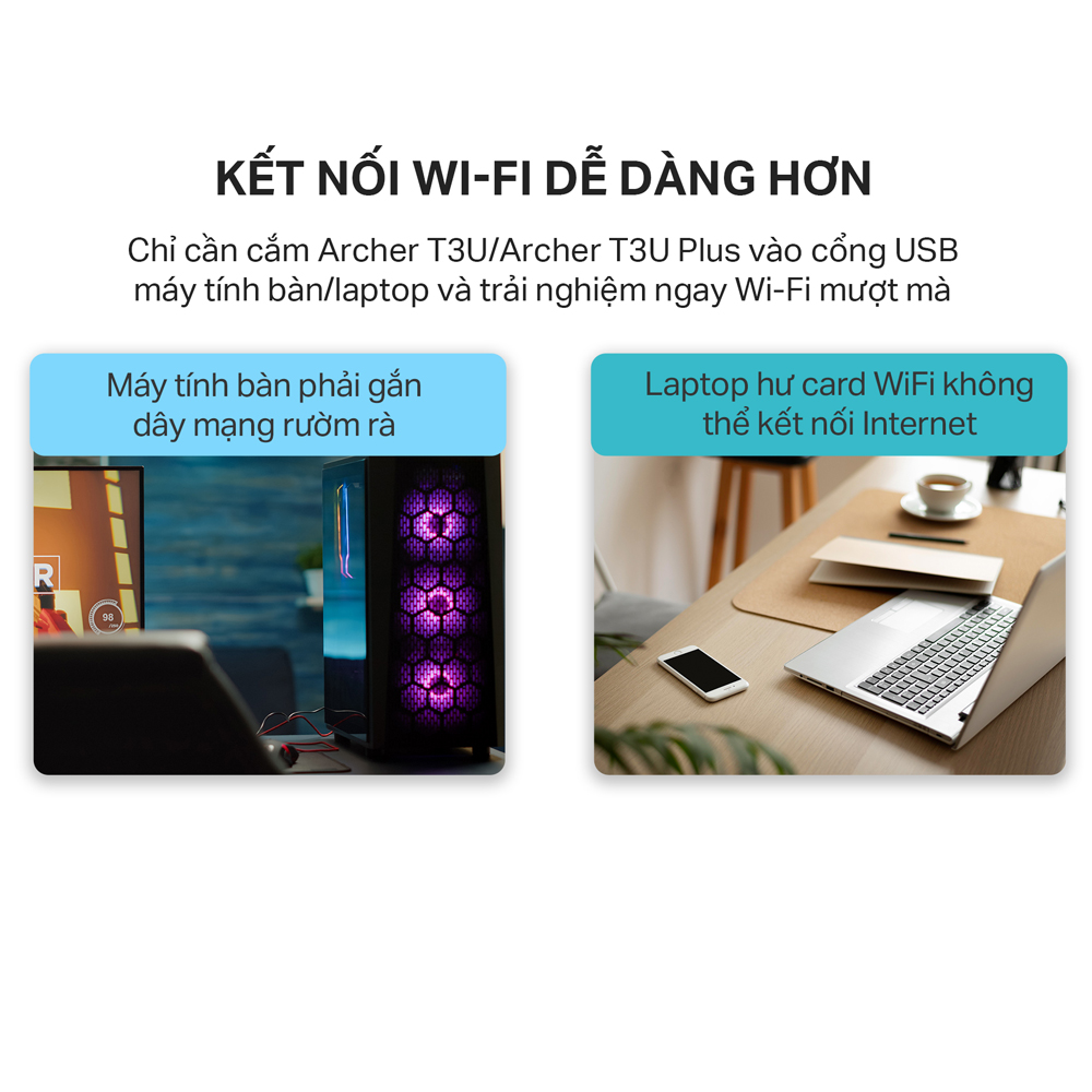 Bộ Thu Wifi TP-Link Archer T3U AC1300Mbps - Hàng Chính Hãng