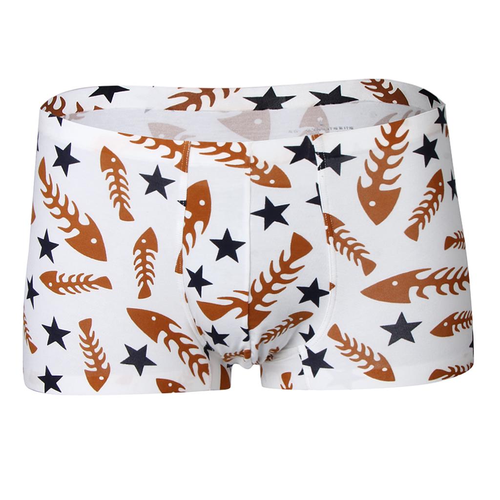 Men’s Stretchy Boxer Briefs Novelty Printed Panties Underwear Underpants