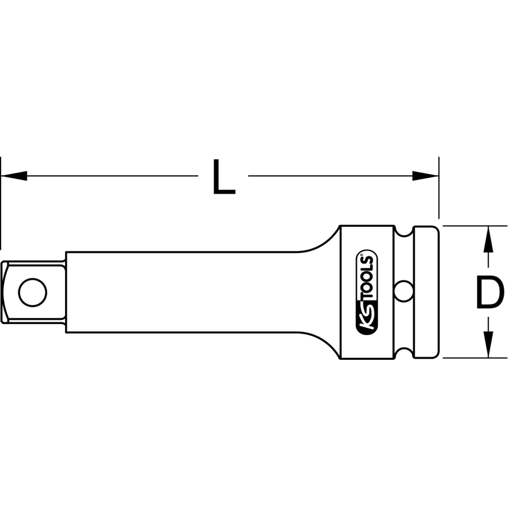 Thanh nối dài 1/2 inch KS Tools 515.1152 Thanh nối dài hay còn gọi thanh mở rộng chuyên dụng cho các loại máy xiết bulong đai ốc.