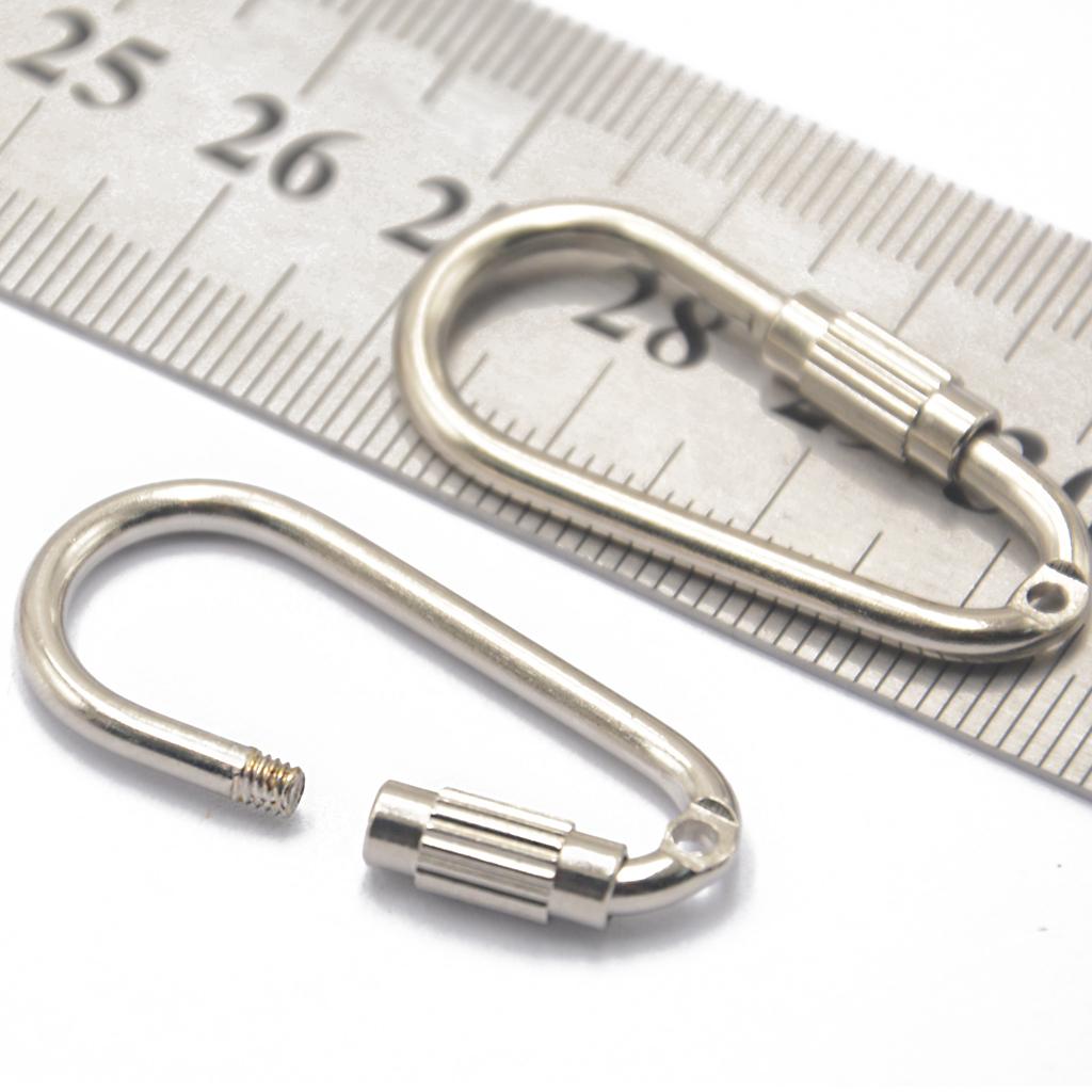 6 Pcs Steel Screw Locking Carabiner Key Ring Clasp