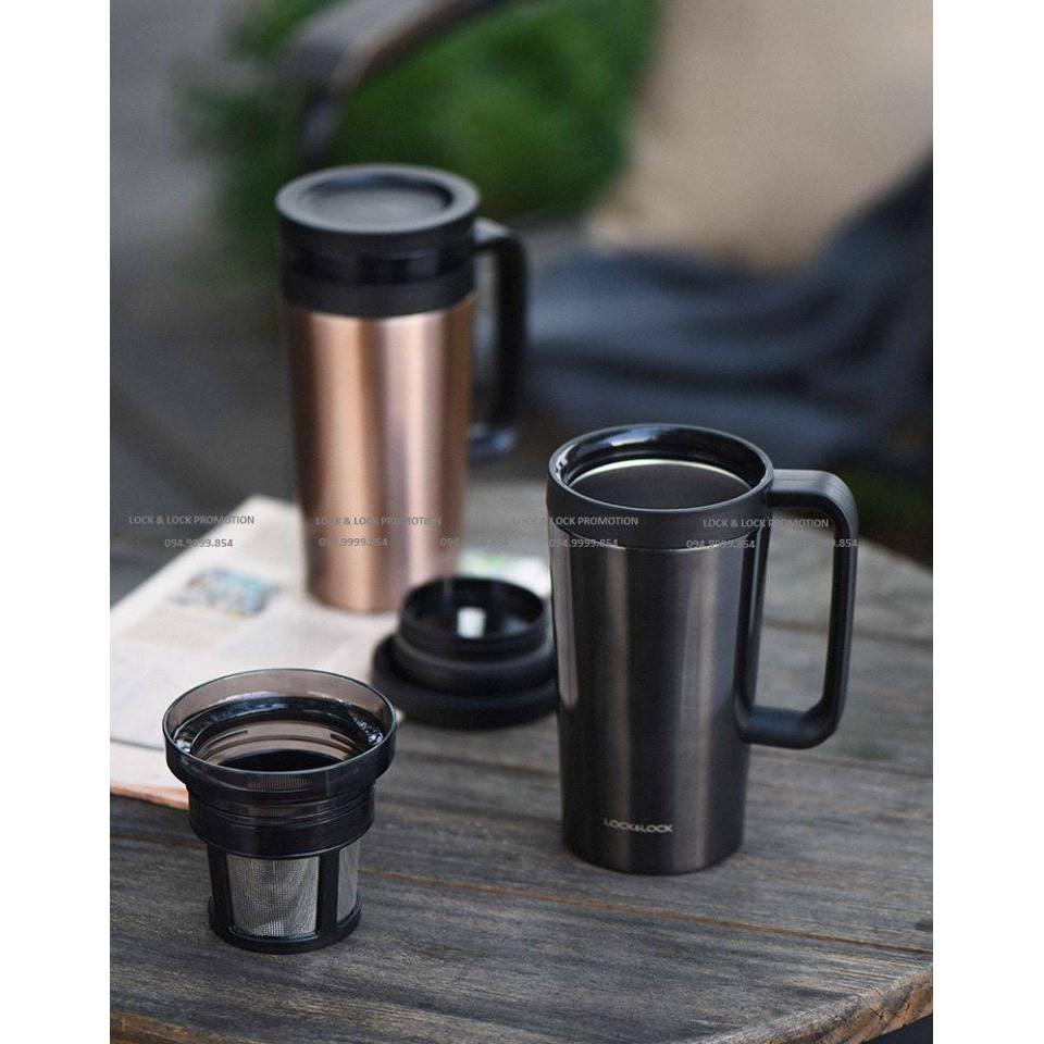 Ly Giữ Nhiệt Lock&amp;Lock Coffee Filter Mug LHC4197 580ml Bằng Inox - Hàng Chính Hãng, Có Lưới Lọc Trà, Coffee