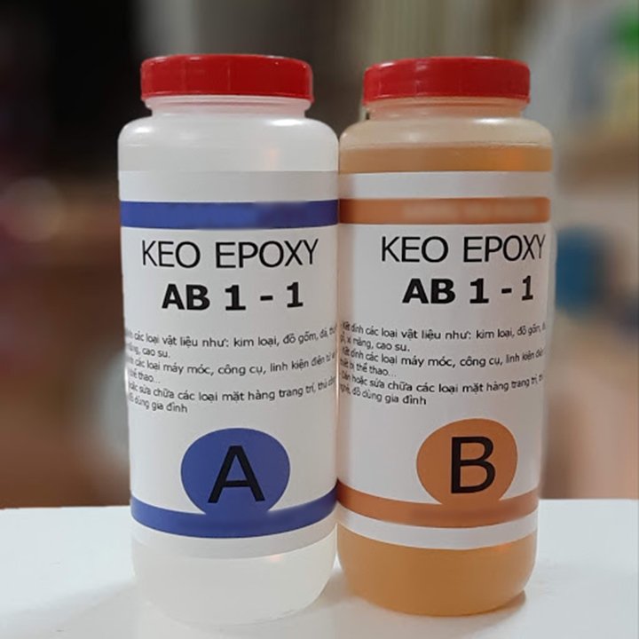 Keo Epoxy AB 2 thành phần dán gỗ, sắt, nhựa, đá..- 2KG (Gồm A &amp; B)