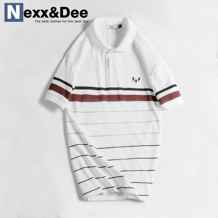 Áo thun POLO nam sọc ngang big size 3x trung niên cá sấu có cổ bẻ sọc ngang Nexx&Dee PL12