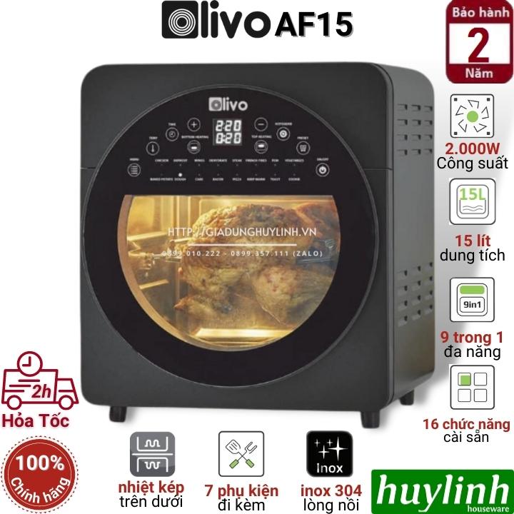 Nồi chiên không dầu đa năng Olivo AF15 - 15 lít - 16 chức năng - Hàng Chính hãng