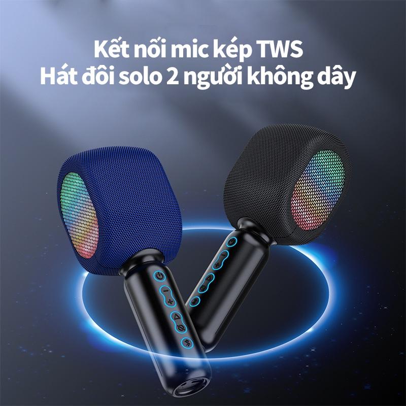 Micro Không Dây Bluetooth compatible Karaoke Professional Speaker Home Handheld DJ Microphone - Bảo Hành 3Tháng