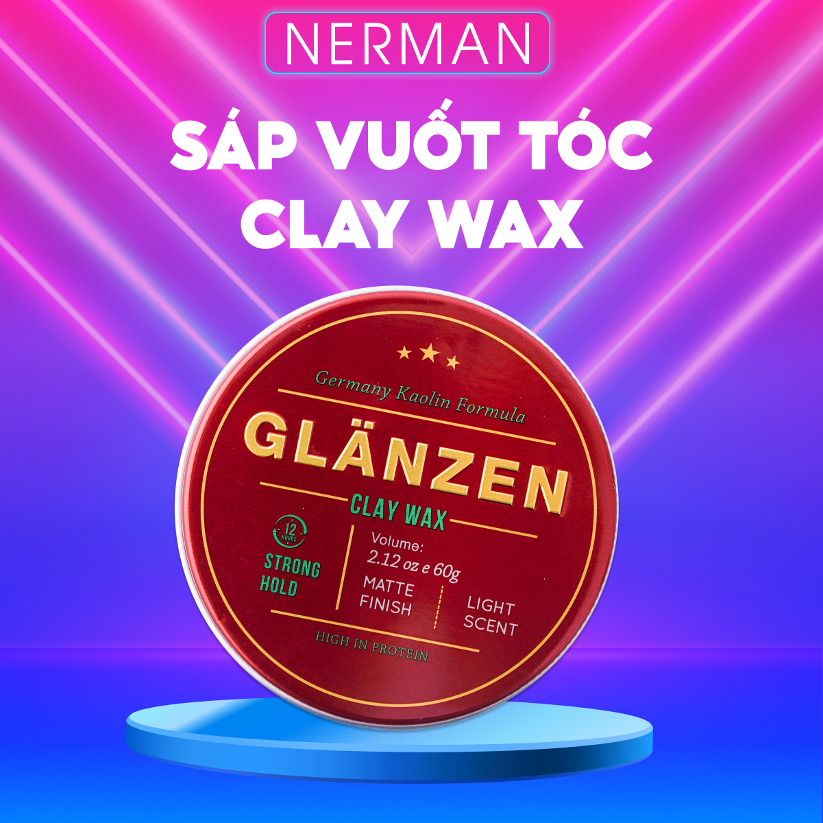 Bộ quà tặng nam giới SHINEMAN - Sữa tắm gội hương nước hoa 350ml & Sáp vuốt tóc nam Glanzen 60g