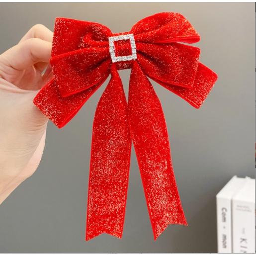 Kẹp Tóc Nơ To Màu Đỏ Phong Cách Hàn Quốc Dành Cho Bé Gái