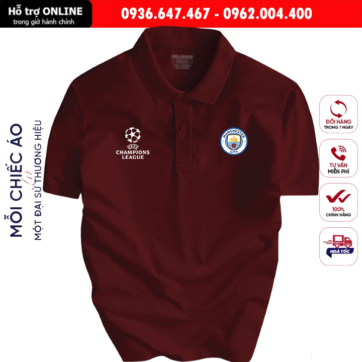 Áo Polo Manchester City Basic Cá Sấu Cao Cấp Co Dãn, Thoáng Mát Form Rộng Dành Cho Nam Và Nữ