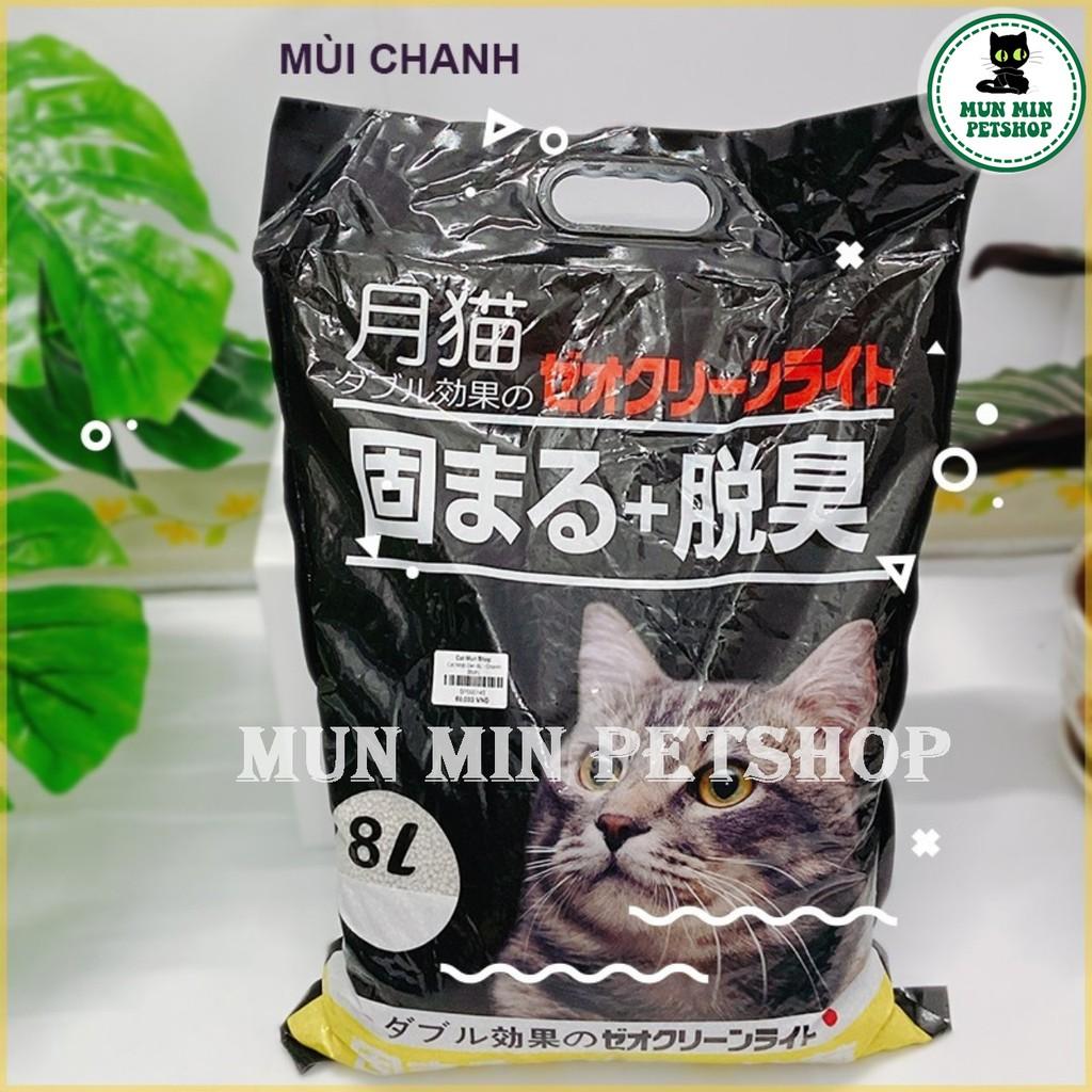 Cát vệ sinh mèo  Cát NHẬT BẢN 8L BỊCH ĐEN MOONCAT siêu vón, mùi thơm, khử mùi tốt, thành phần tự nhiên