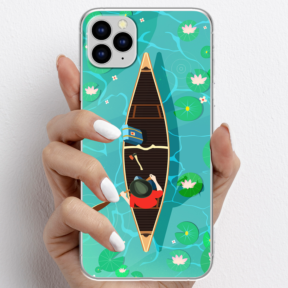 Ốp lưng cho iPhone 11 Pro, iPhone 11 Promax nhựa TPU mẫu Chèo thuyền
