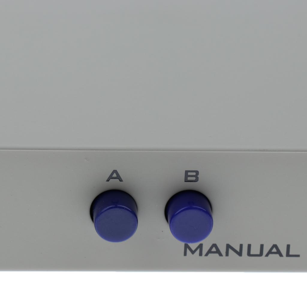 2Pcs PC Printer DB9 Pin 2Ports Manual Serial RS232 Switch Box Metal Housing