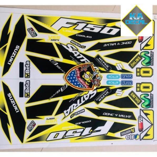 Tem rời Satria Fi dán xe vàng