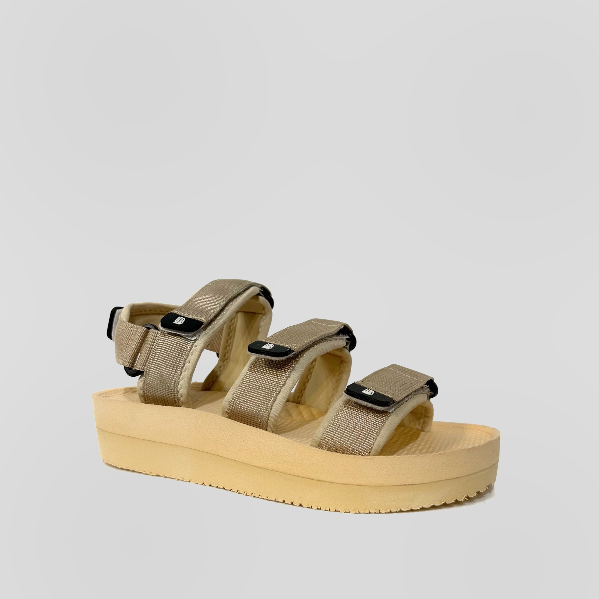 Giày Sandal Nữ The Bily 04W 3 Quai Ngang - Màu Kem BL04WK