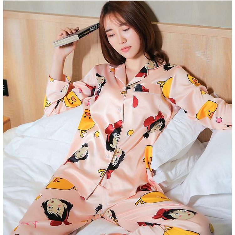 Xả kho đồ bộ pijama tay dài mặc nhà chất liệu cao cấp Bộ đồ mặc ngủ thoải mái