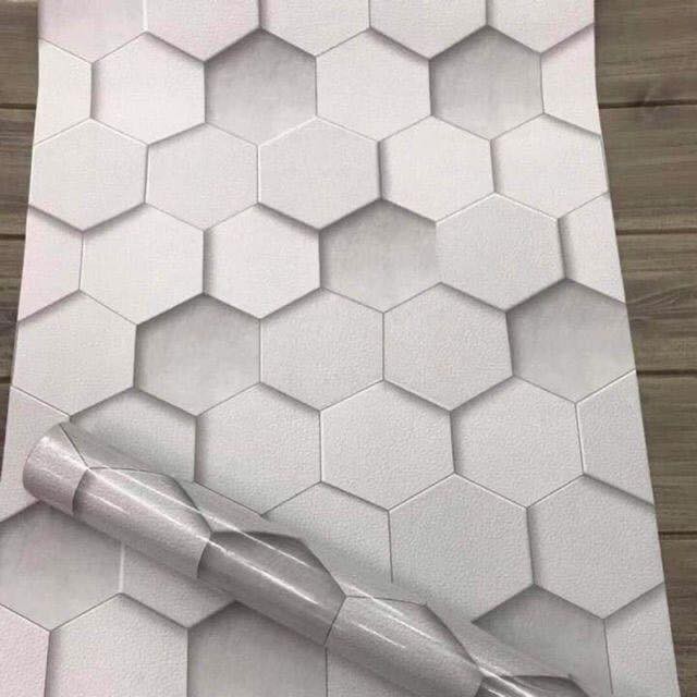 Combo 10M decal giấy dán tường hình lục giác (10mx0.45m) - HP464