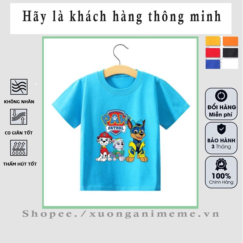 Áo thun bé trai bé gái cộc tay chất cotton in hình Chó Cứu Hộ đủ size