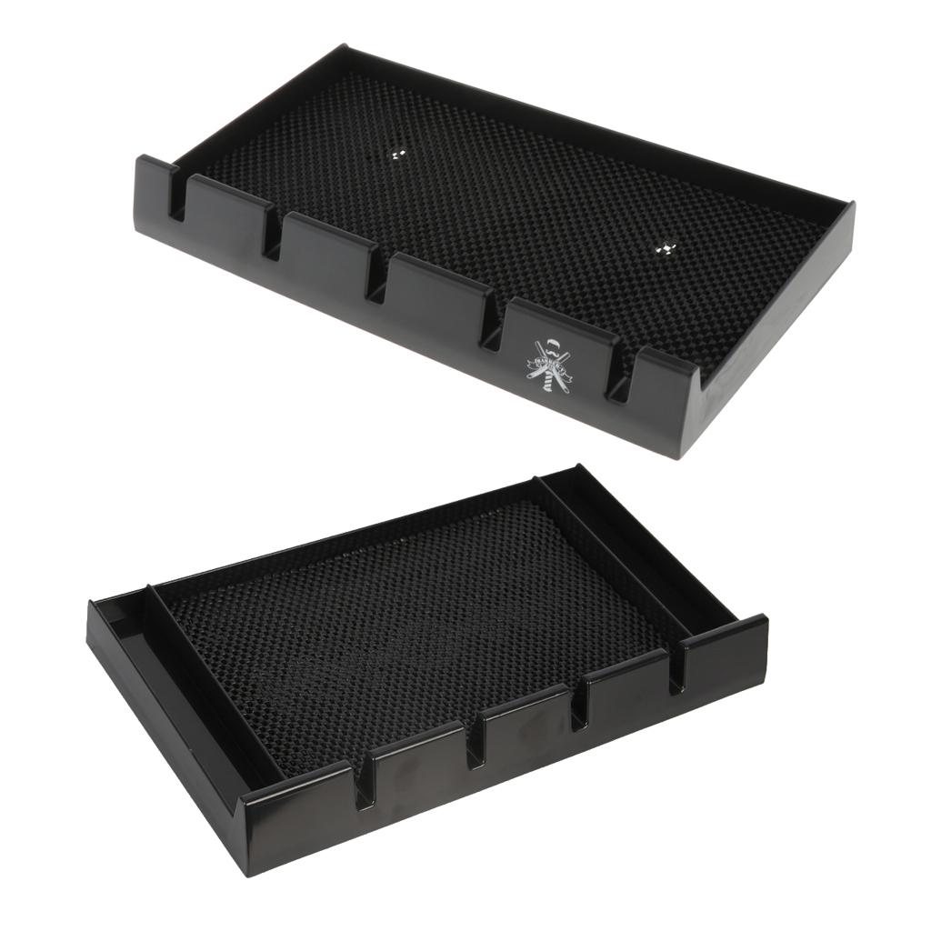 4/5 Spaces Barber Tray Anti-slip Brush Curler Organizer Holder Stand