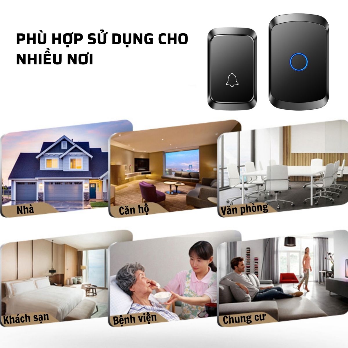 Chuông Cửa Không Dây Thông Minh CTFAST A50 (1 Nút Bấm, 1 Chuông ), Chống Nước, Khoảng Cách Sử Dụng Hiệu Quả 300 mét - Hàng Chính Hãng