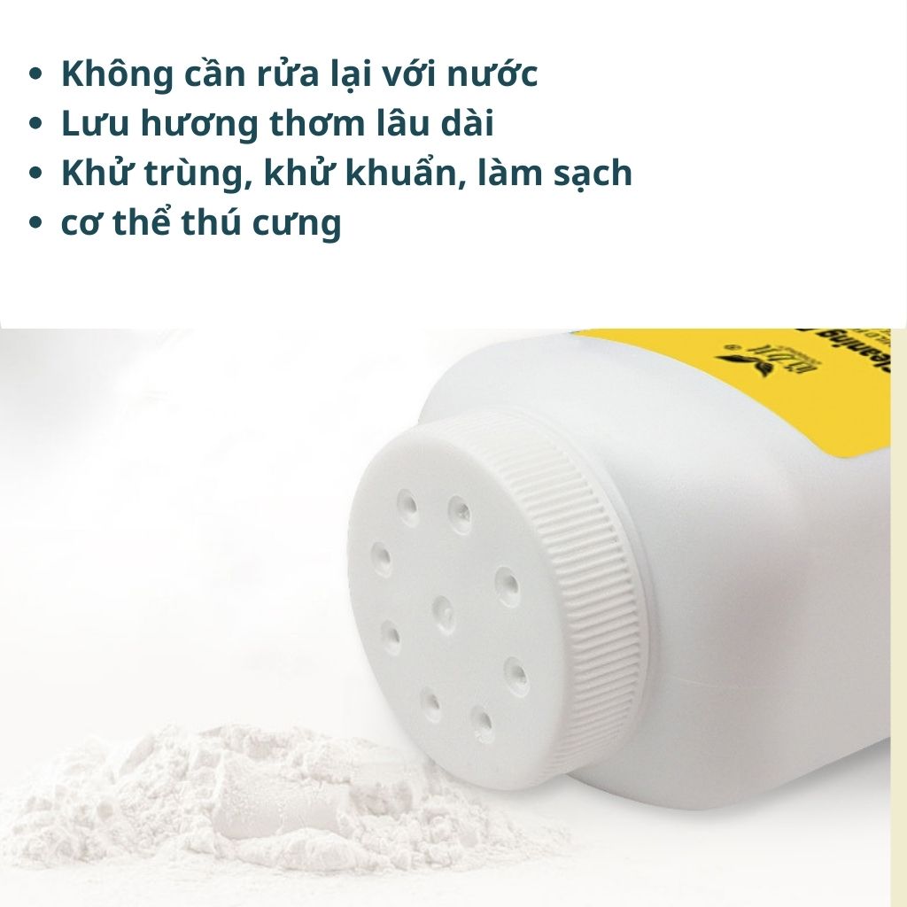 Bột tắm khô Dorrikey giúp khử khuẩn làm sạch cơ thể cho thú cưng - Chai 260g